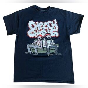 CHEECH & CHONG Blazed Smoke Chill 420 Black T-Shirt Sz M Funny Comedy Stoners